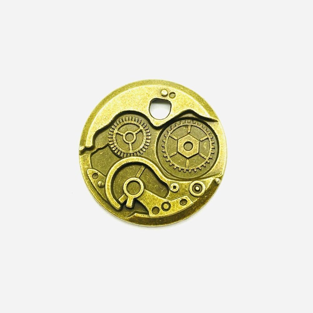 1491 15PC Antique Bronze Gear Dial Charms Pendants for Jewelry Bracelet